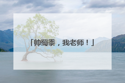 帅蜀黍，我老师！