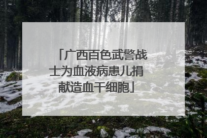 广西百色武警战士为血液病患儿捐献造血干细胞