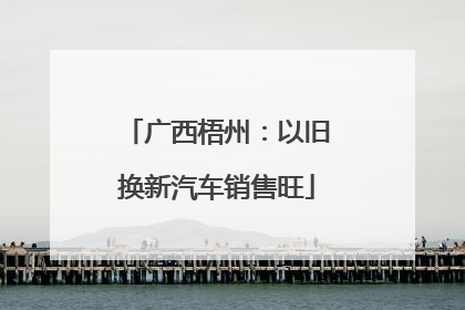 广西梧州：以旧换新汽车销售旺