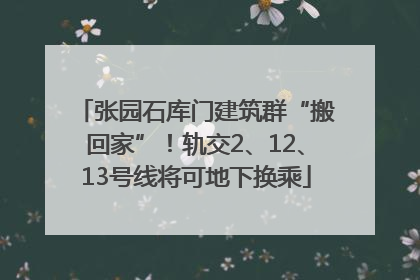 张园石库门建筑群“搬回家”！轨交2、12、13号线将可地下换乘