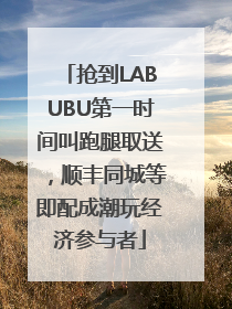 抢到LABUBU第一时间叫跑腿取送，顺丰同城等即配成潮玩经济参与者