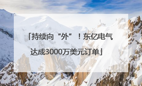 持续向“外”！东亿电气达成3000万美元订单