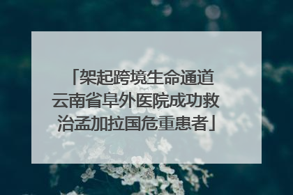 架起跨境生命通道 云南省阜外医院成功救治孟加拉国危重患者
