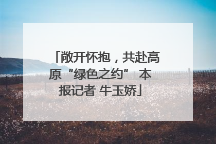 敞开怀抱，共赴高原“绿色之约” 本报记者 牛玉娇