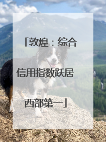敦煌：综合信用指数跃居西部第一