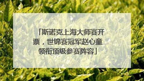 斯诺克上海大师赛开票，世锦赛冠军赵心童领衔顶级参赛阵容