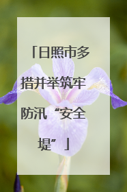 日照市多措并举筑牢防汛“安全堤”