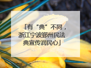 有“典”不同，浙江宁波鄞州民法典宣传润民心