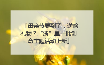 母亲节要到了，送啥礼物？“浙”里一批创意主题活动上新