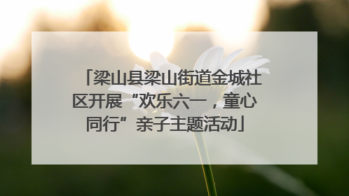 梁山县梁山街道金城社区开展“欢乐六一，童心同行”亲子主题活动