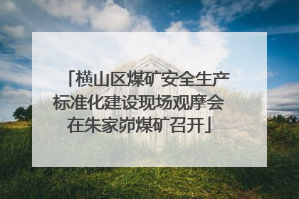 横山区煤矿安全生产标准化建设现场观摩会在朱家峁煤矿召开