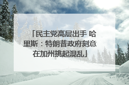 民主党高层出手 哈里斯：特朗普政府刻意在加州挑起混乱
