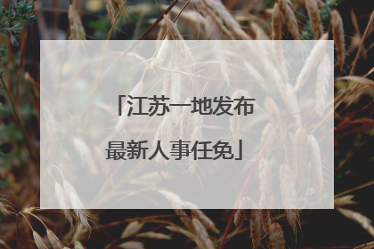 江苏一地发布最新人事任免