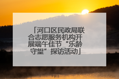 河口区民政局联合志愿服务机构开展端午佳节“乐龄守望”探访活动