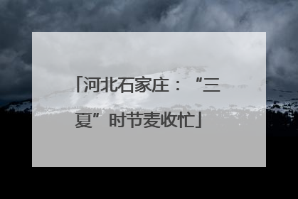 河北石家庄：“三夏”时节麦收忙