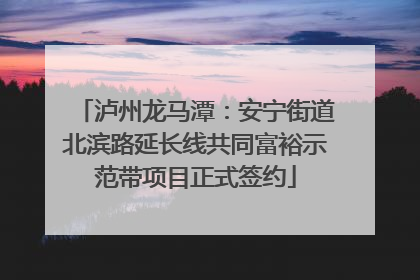 泸州龙马潭：安宁街道北滨路延长线共同富裕示范带项目正式签约