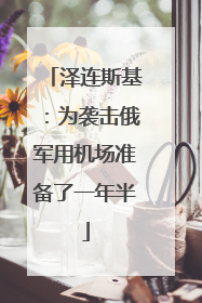 泽连斯基：为袭击俄军用机场准备了一年半