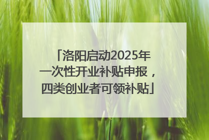 洛阳启动2025年一次性开业补贴申报，四类创业者可领补贴
