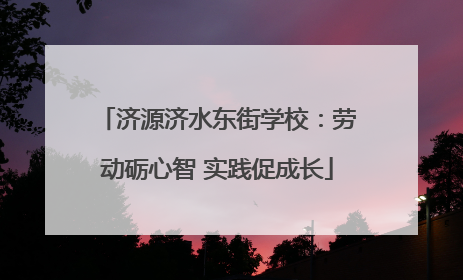 济源济水东街学校:劳动砺心智 实践促成长