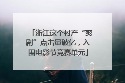 浙江这个村产“爽剧”点击量破亿，入围电影节竞赛单元