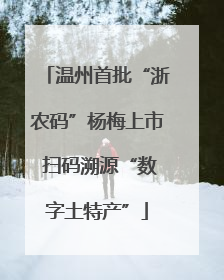 温州首批“浙农码”杨梅上市 扫码溯源“数字土特产”