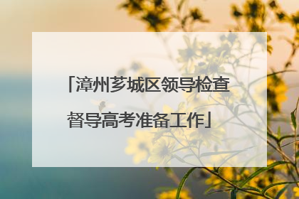 漳州芗城区领导检查督导高考准备工作