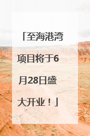 至海港湾项目将于6月28日盛大开业！