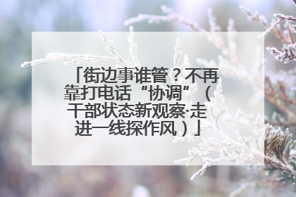 街边事谁管？不再靠打电话“协调”（干部状态新观察·走进一线探作风）