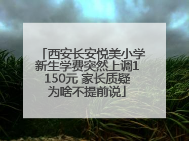 西安长安悦美小学新生学费突然上调1150元 家长质疑为啥不提前说