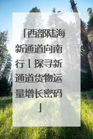 西部陆海新通道向南行丨探寻新通道货物运量增长密码