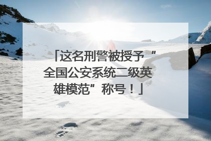 这名刑警被授予“全国公安系统二级英雄模范”称号！