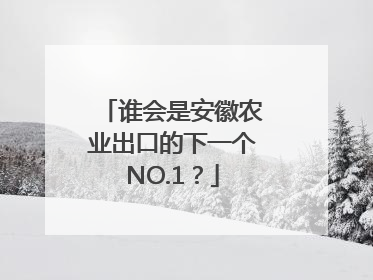 谁会是安徽农业出口的下一个NO.1？