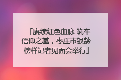 赓续红色血脉 筑牢信仰之基，枣庄市银龄榜样记者见面会举行