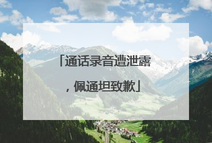 通话录音遭泄露，佩通坦致歉