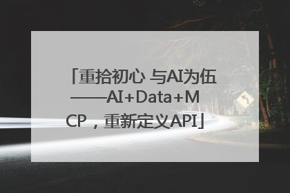 重拾初心 与AI为伍——AI+Data+MCP，重新定义API