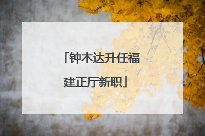 钟木达升任福建正厅新职