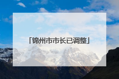 锦州市市长已调整