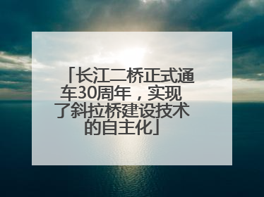 长江二桥正式通车30周年，实现了斜拉桥建设技术的自主化