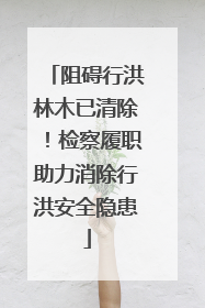 阻碍行洪林木已清除！检察履职助力消除行洪安全隐患