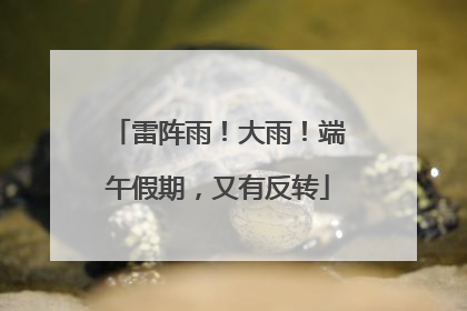 雷阵雨！大雨！端午假期，又有反转