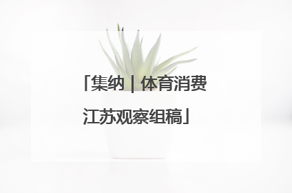 集纳｜体育消费江苏观察组稿