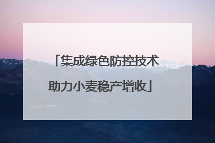 集成绿色防控技术助力小麦稳产增收