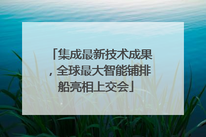 集成最新技术成果，全球最大智能铺排船亮相上交会