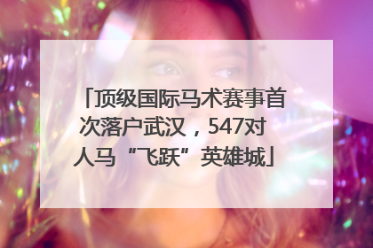 顶级国际马术赛事首次落户武汉，547对人马“飞跃”英雄城