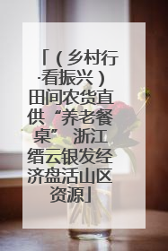 （乡村行·看振兴）田间农货直供“养老餐桌” 浙江缙云银发经济盘活山区资源