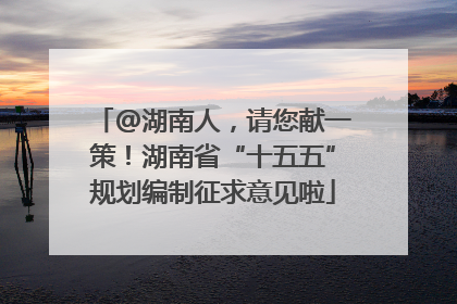 @湖南人，请您献一策！湖南省“十五五”规划编制征求意见啦